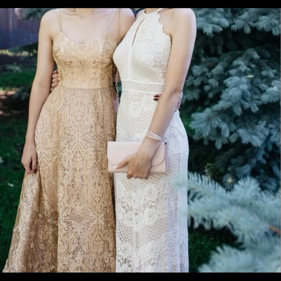 Opulent Gold Prom Dress - Picture 2 of 5